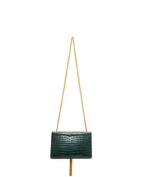 Saint Laurent Green Croc Kate Tassel Bag