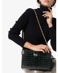 Gucci Green Ophidia Small Crocodile Leather Shoulder Bag