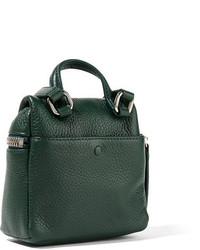 Kara Micro Textured Leather Shoulder Bag Forest Green