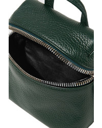 Kara Micro Textured Leather Shoulder Bag Forest Green