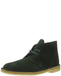 Dark Green Leather Desert Boots