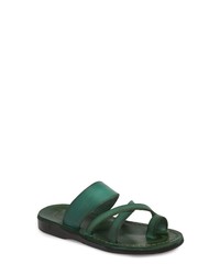 dark green flat sandals