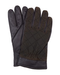 Barbour Dalegarth Leather Waxed Cotton Gloves
