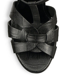 Saint Laurent Tribute Croc Embossed Leather Sandals