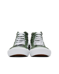 Vans Green Leather Check Reissue Vi Sk8 Hi Sneakers