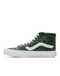 Vans Green Leather Check Reissue Vi Sk8 Hi Sneakers