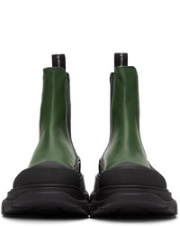 Alexander McQueen Green Tread Slick Chelsea Boots