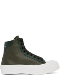 Alexander McQueen Khaki Deck Plimsoll High Sneakers