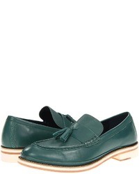 Dark Green Leather Loafers