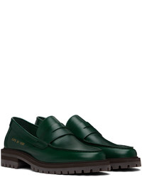Common Projects Green Leather Loafers