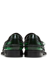Prada Green Tassel Loafers