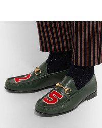 Gucci Roos Horsebit Appliqud Leather Loafers