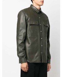 Rick Owens Long Sleeved Leather Shirt