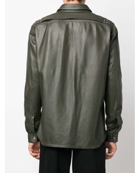 Rick Owens Long Sleeved Leather Shirt