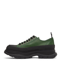 Alexander McQueen Green Leather Tread Slick Sneakers