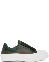 Alexander McQueen Green White Deck Lace Up Plimsoll Sneakers