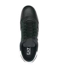 Ea7 Emporio Armani Logo Patch Calf Leather Sneakers