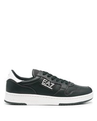 Ea7 Emporio Armani Logo Patch Calf Leather Sneakers