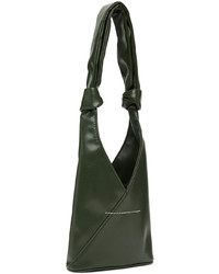 MM6 MAISON MARGIELA Green Faux Leather Messenger Bag