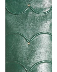 Valentino Scallop Detail Leather Miniskirt