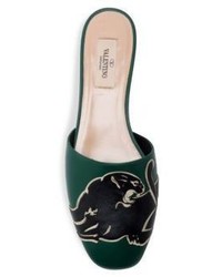 Valentino Panther Leather Mules