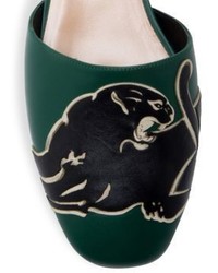 Valentino Panther Leather Mules