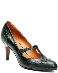 Brooks Brothers Exotic Embossed T Strap Heels