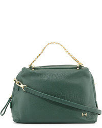 Halston Heritage Small Leather Satchel Bag Forest Green