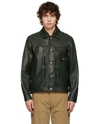 YMC Green Mk2 Tanned Leather Jacket