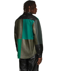 Marine Serre Green Shades Of Green Leather Jacket