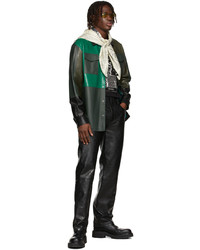 Marine Serre Green Shades Of Green Leather Jacket