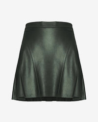 Dark Green Leather Skirt