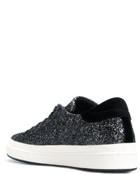 Philippe Model Glittery Effect Lace Up Sneakers