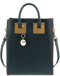 Sophie Hulme Albion Mini Leather Tote Bag Forest Green