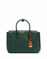MCM Milla Medium Leather Tote Bag Forest Green