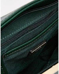 Aldo Mini Tote With Metal Bar Detail In Forest Green