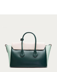 Bally Sommet Fold Green Leather Tote Bag