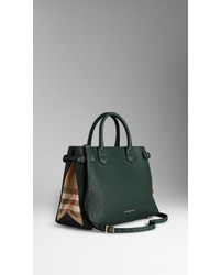 burberry medium banner house check leather tote