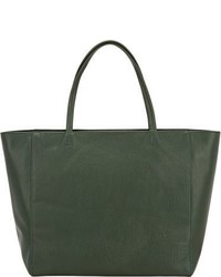 Barneys New York Top Zip Tote Bag Dark Green