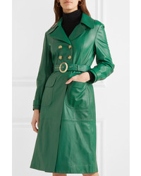 ALEXACHUNG Belted Leather Trench Coat