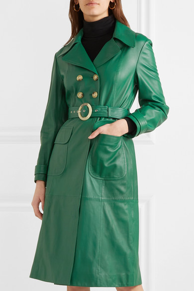 ALEXACHUNG Belted Leather Trench Coat, $1,585 | NET-A-PORTER.COM ...