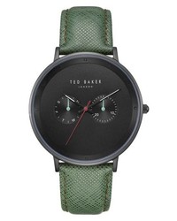 Ted Baker London Brad Multifunction Leather Strap Watch