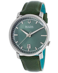 Bulova Accutron Ii 96b215 Telluride Green Genuine Leather And Dial