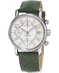 Chronoswiss Classic Green Leather Strap Automatic Chronograph Swiss Watch Ch 7523ll Cl Si