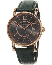 Chronoswiss Classic Green Leather Strap Charcoal Dial Rose Gold Automatic Swiss Watch Ch 2821llrclgr2