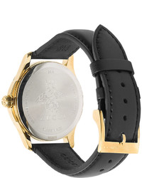 Gucci Gold Pvd Coated And Leather Watch