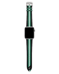 Wristpop Hawkeye Faux Leather Apple Watch Band In Blackgreenwhite At Nordstrom