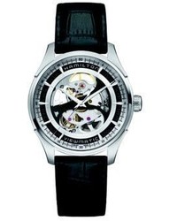 Hamilton Jazzmaster Viewmatic Skeleton Gent Auto Stainless Steel Embossed Leather Strap Watch