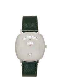 Gucci Silver And Green Grip Watch
