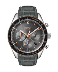 BOSS Trophy Chronograph Leather Watch